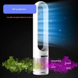 Leafless Silent Fan with Remote Control Oscillating Floor-Standing Tower Fan Negative Ions Safety Air Cooler and Air Circulator for Home Office Bedroo