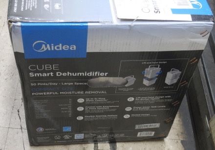 Midea Cube 50 Pint Smart Control Dehumidifier MAD50S1QWT White. new