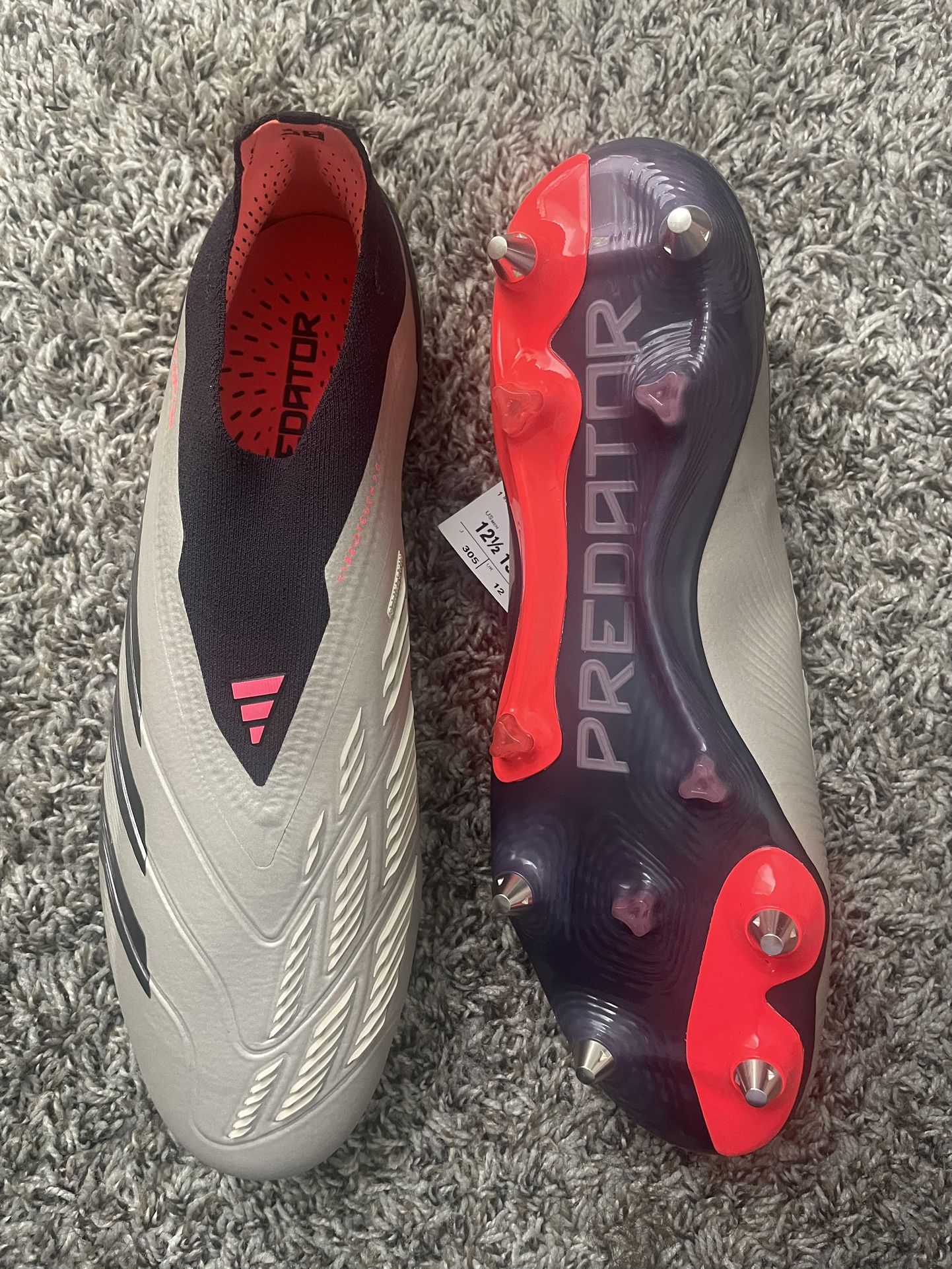 Adidas Predator Elite LL SG Laceless Soft Ground soccer Cleats Football Boots Men’s Size 12.5