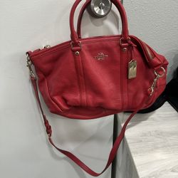 Vintage Y2K Coach Red Leather Medium Crossbody 