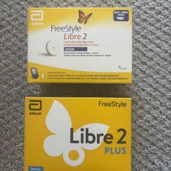 Abbott FreeStyle Libre 2 and Libre 2 Plus continuous glucose monitoring (CGM) system sensors.