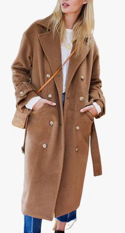Long Wool Trench Coat with Belt (Med)