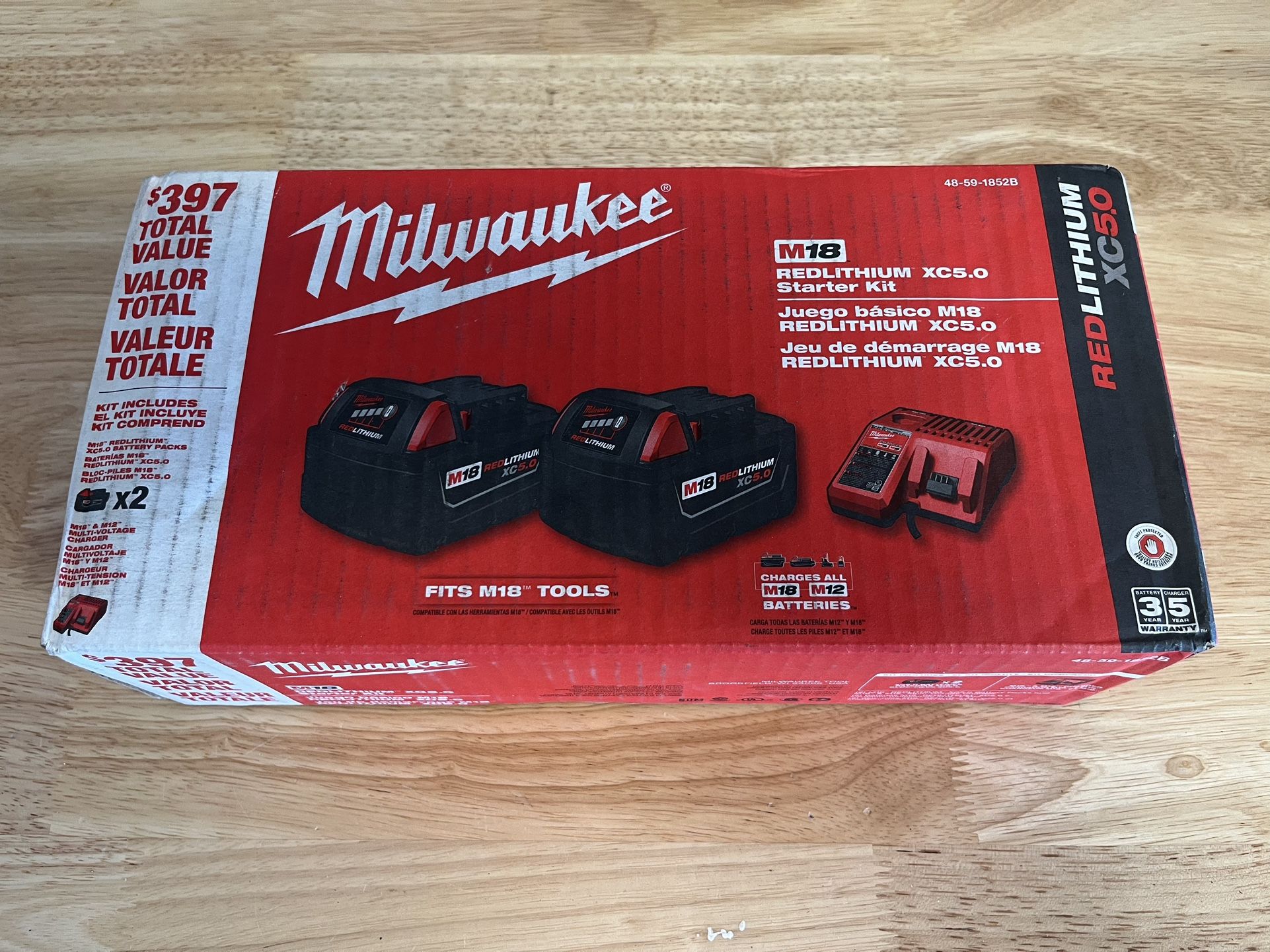 Milwaukee XC 5.0 (2 Pack) W/ Charger