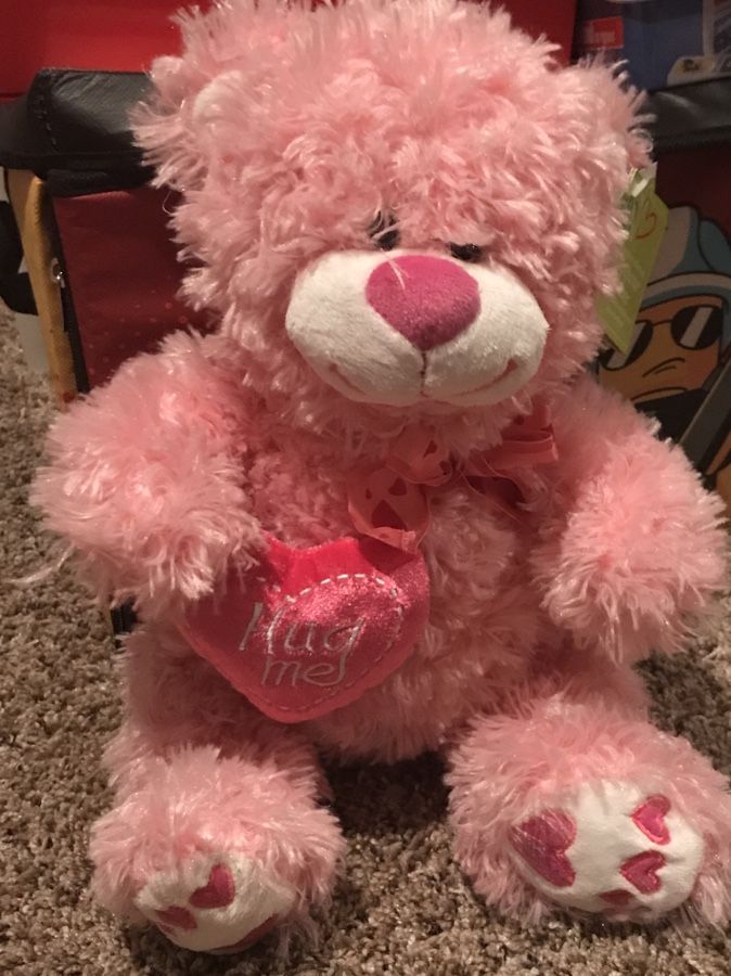 Father's Day pink Teddy Bear! 🐻💝🎀 New with tags . Hug me pillow. Hearts . Earthrite doll