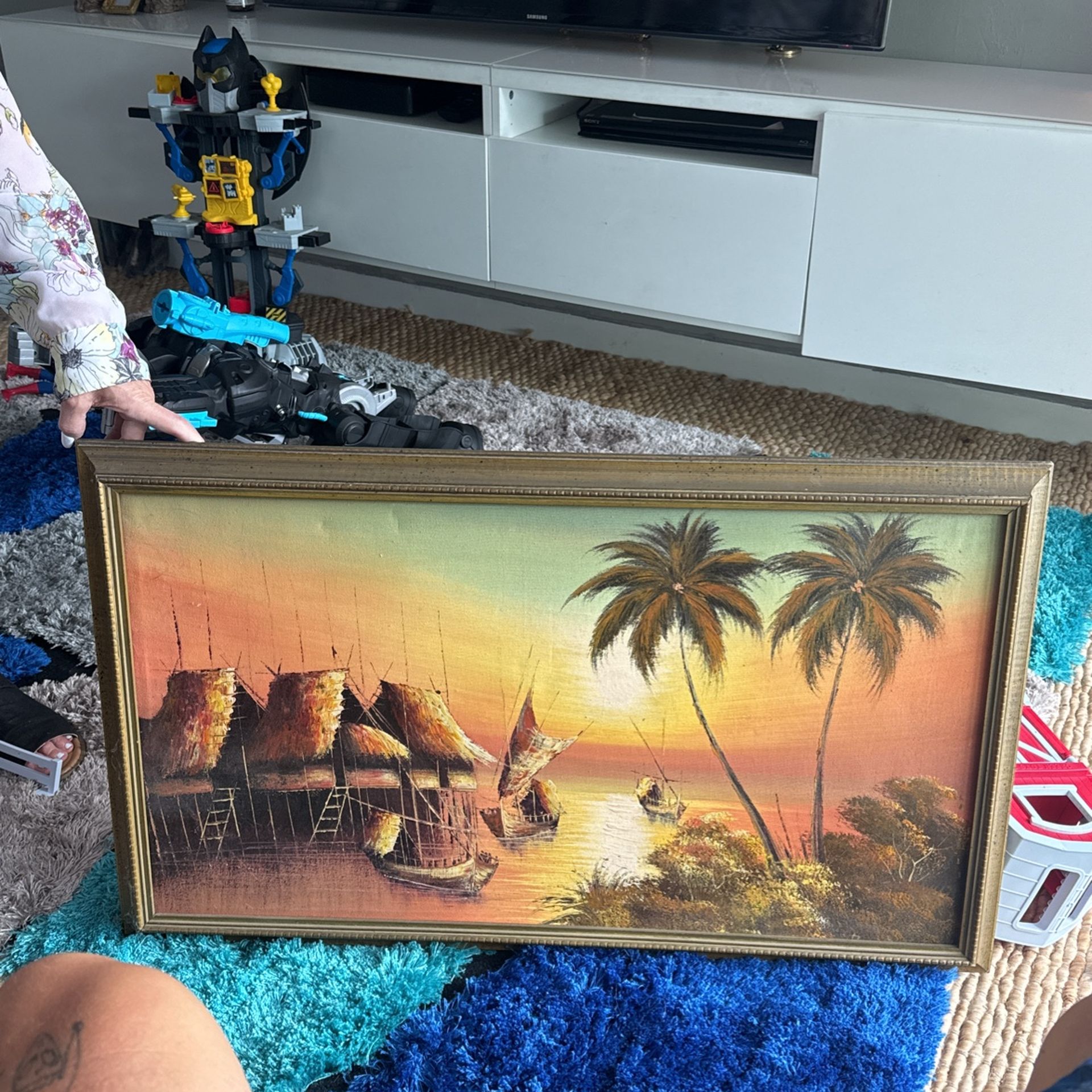 Canvas Painting 34” X 22 With Frame