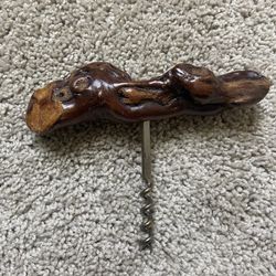 Burl Wooden Grapevine Corkscrew Wine Opener