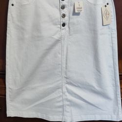 Women's White Denim Skirt And Pants