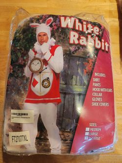 Adult White Rabbit Costume, Size XL