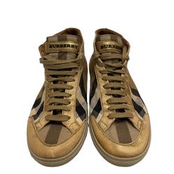 Authentic BURBERRY High Top House Nova Check Trainers Sneakers Shoes 40/US:10