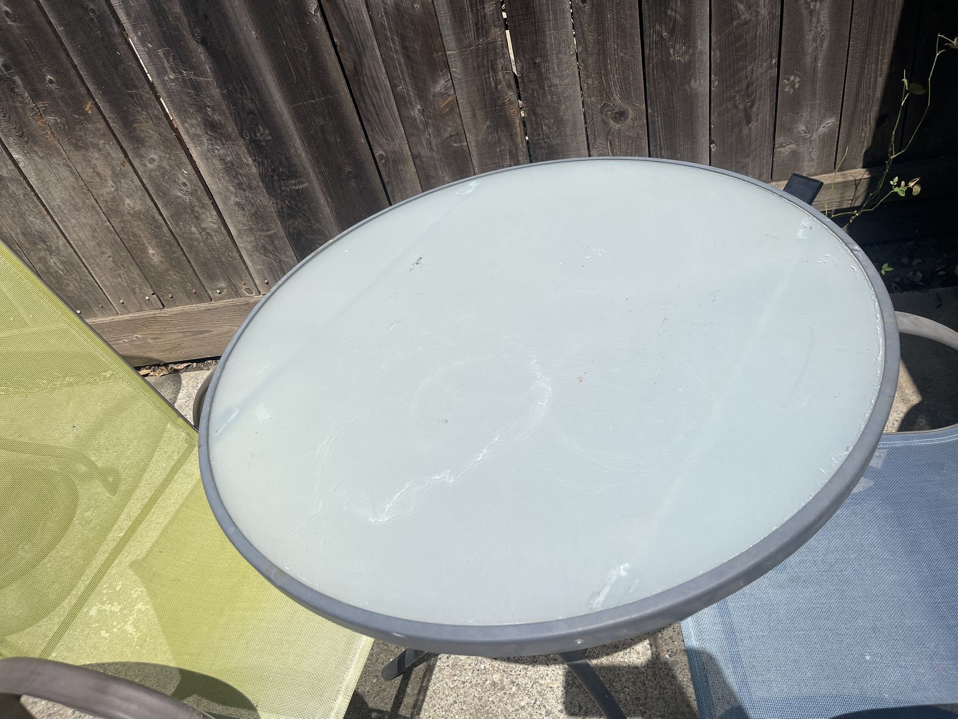 Foldable Glass /metal table.