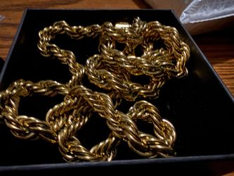 Gold plated 8mm 24” rope chain