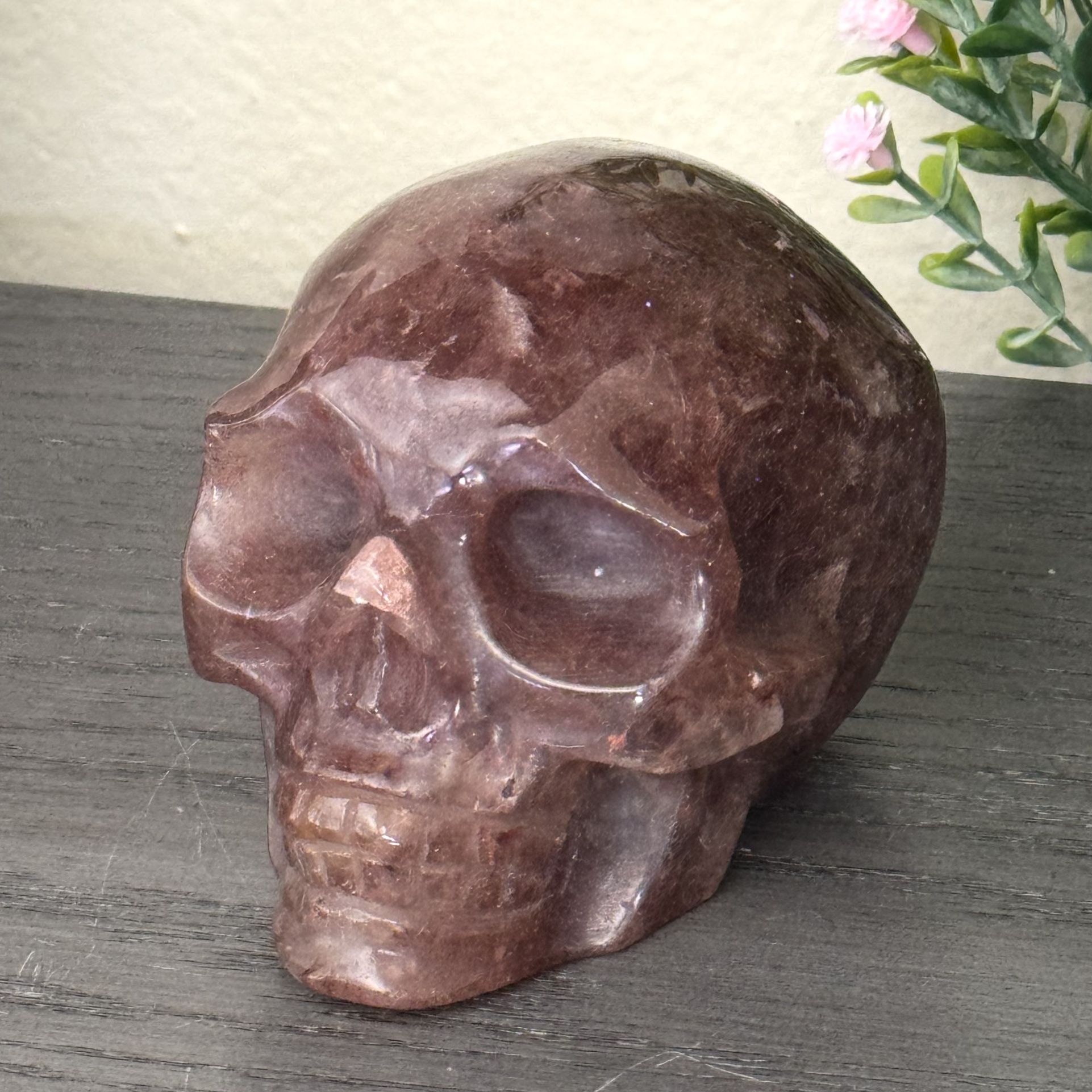 Strawberry Quartz Skull