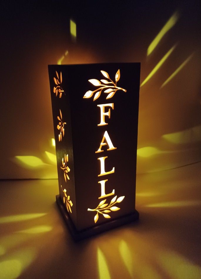 Light Up Wood Cutout Lantern. Fall Design