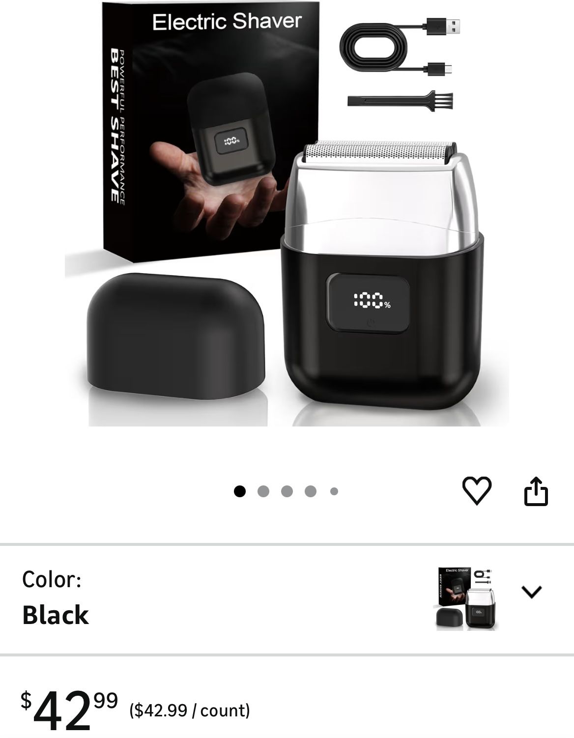 🆕 In 📦 Electric Foil Shavers for Men:Mini Electric Razor with3️⃣Floating Blades,LED Display,Dual Speed-IPX7Waterproof Wet/Dry,USB Fast Charging,Trav