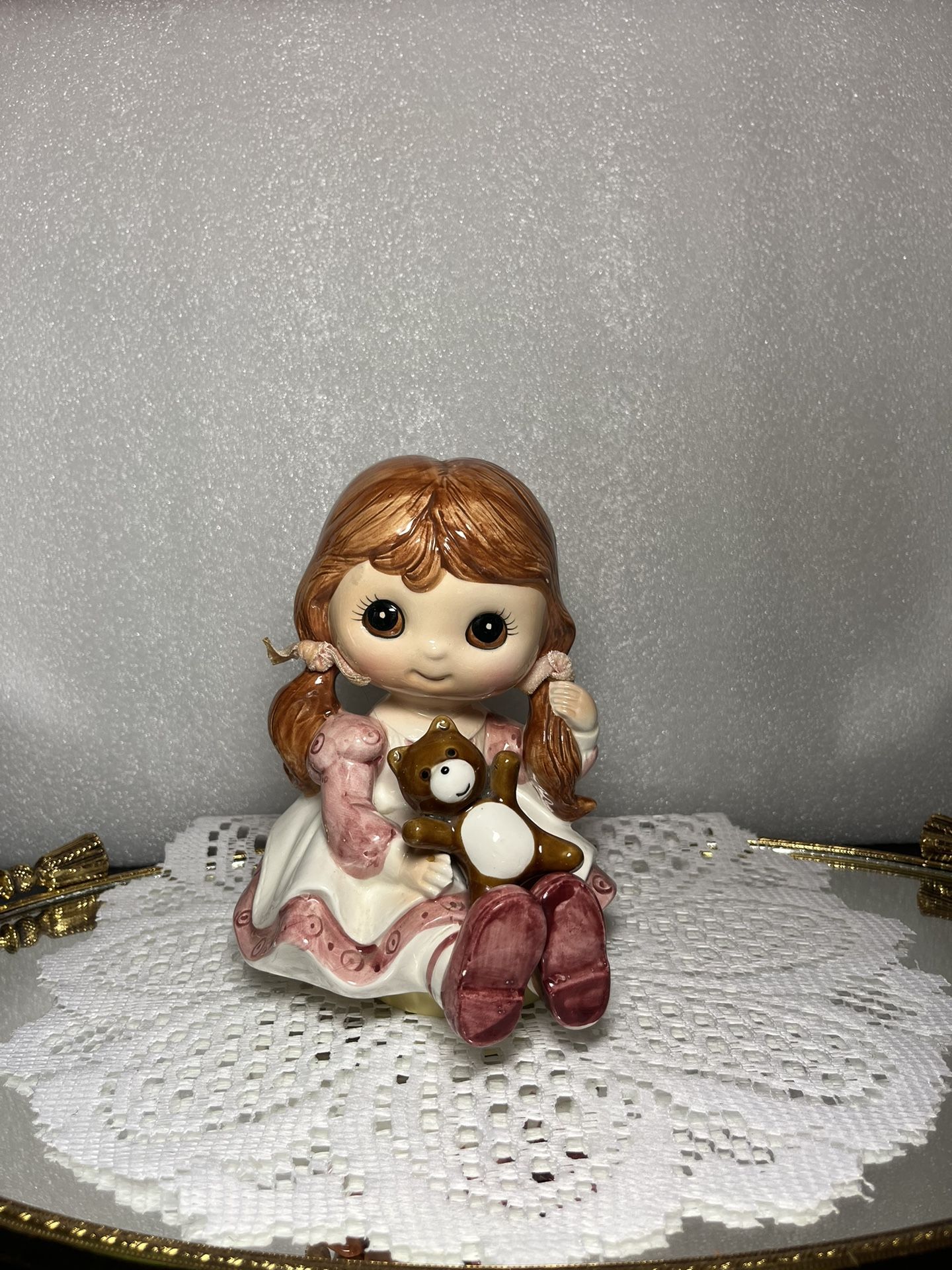 Vintage Lefton Japan Musical Ceramic Doll