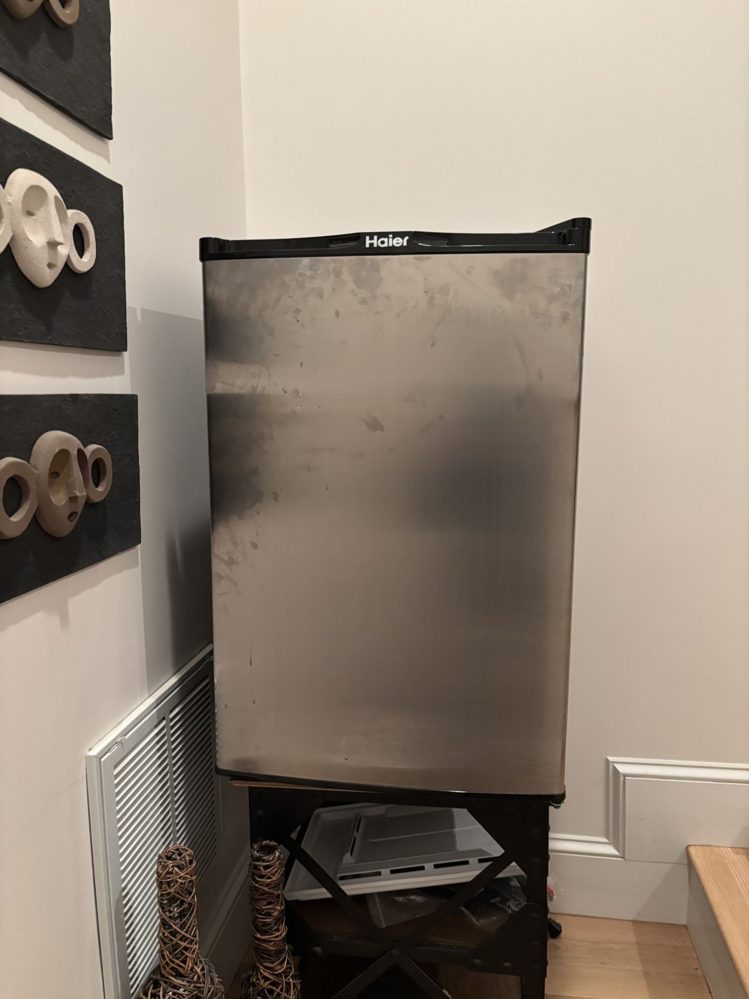 Stainless steel mini fridge