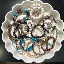 Bundle of 21 bracelets