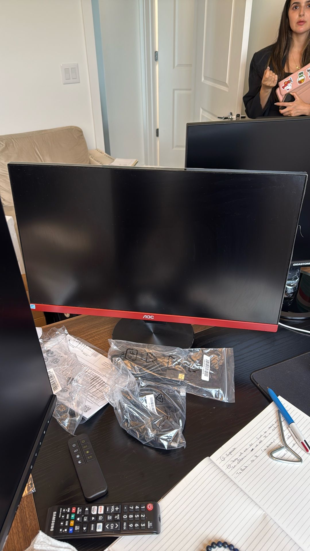 AOC G2490VX 24" Class Frameless Gaming Monitor, FHD 1920x1080, 1ms 144Hz, FreeSync Premium, 126% sRGB / 93% DCI-P3, 3Yr Re-Spawned Zero Dead Pixels, B