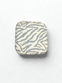 NWOT Milly Travel Jewelry Case - Light Blue Zebra Print