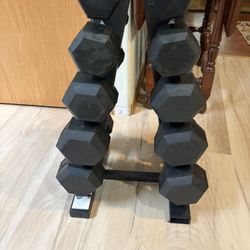 CAP Rubber Hex Ergo Dumbbells