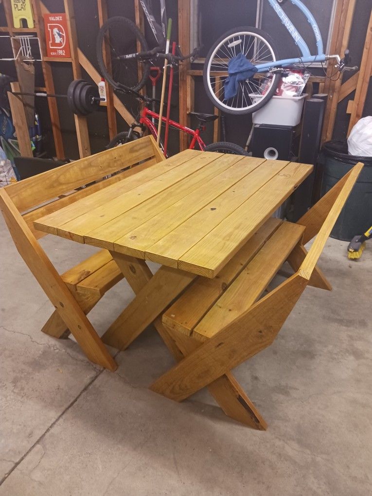 Outdoor Table and Benches