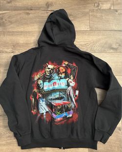 Blumhouse Terror Tram Halloween Horror Nights zip up Hoodie medium 2024 sweater