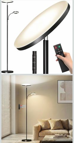 marctronic Floor Lamp, Upgraded 42W 4000LM Super Bright LED Floor Lamp for Living Room Bedroom, Dimmable Standing Reading Floor Lamps with Remote & To