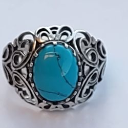 Authentic Sterling Silver stone Ring Size 12