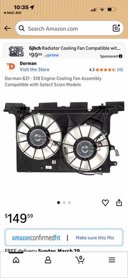Dorman 621 - 518 Engine Cooling Fan Assembly Compatible with Select Scion Models (Broken piece🚩)