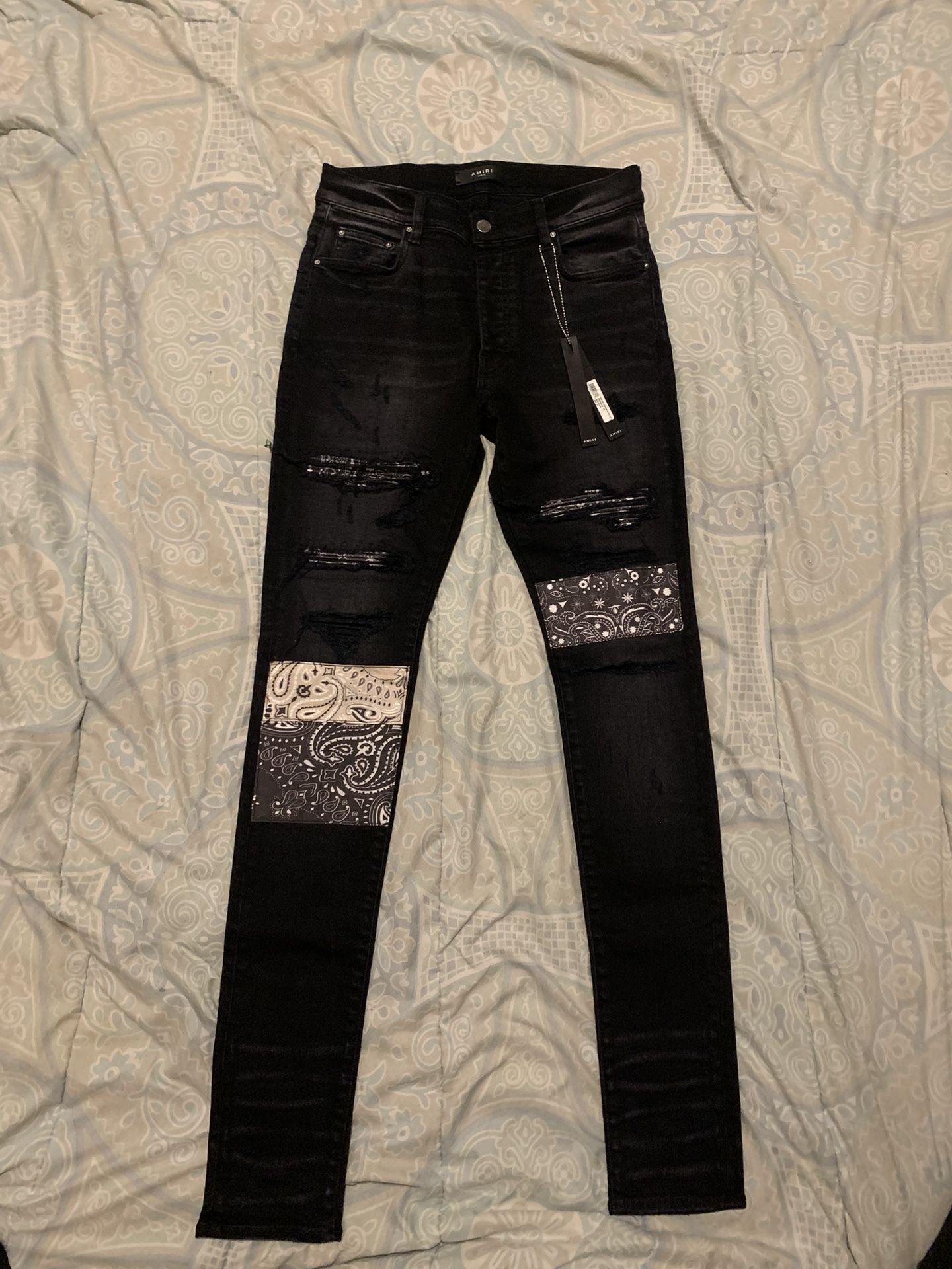 Amiri Mx1 Bandana Patches Jeans