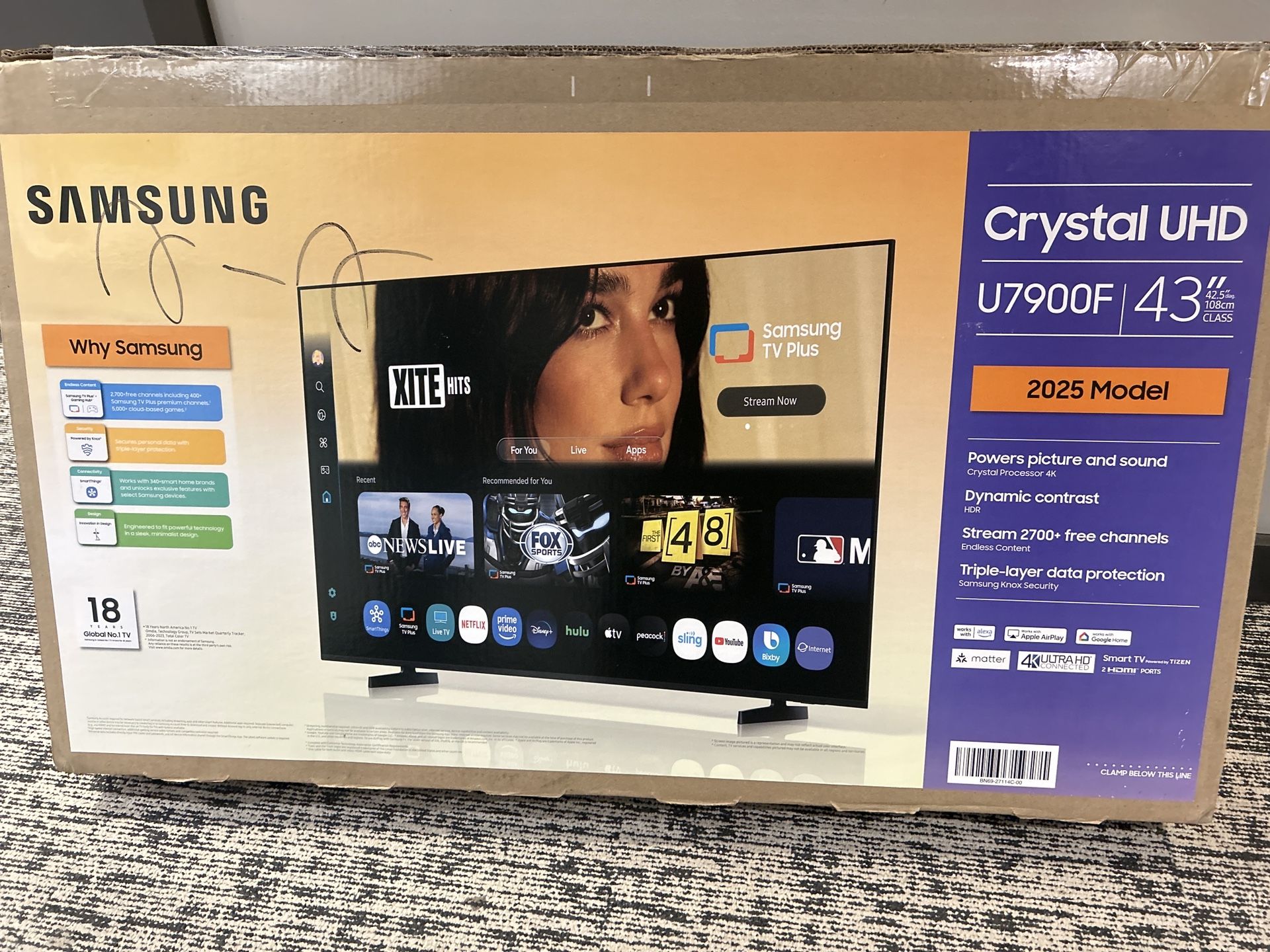 🖥️ Brand New Samsung 43” Crystal UHD Smart TV – 2025 Model (U7900F) 📦 Still in Box | Never Used