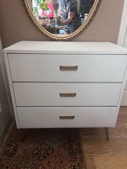 MCM VIntage Lane dresser - 3 drawer with gold inset handles