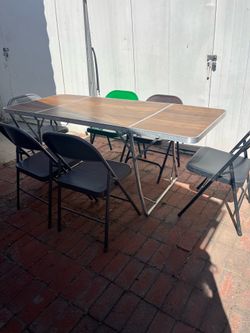 Aluminum Camping Folding Table & 6 Chairs