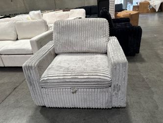 Light Gray Corduroy Storage Chair