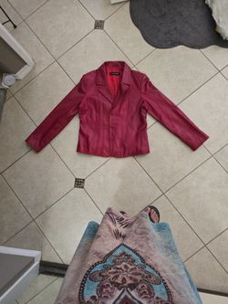 Soft Leather Burgendy Large Jacket. Hardly Worn