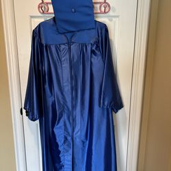 HERFF JONES Royal Jet Blue  Graduation Gown/Cap,