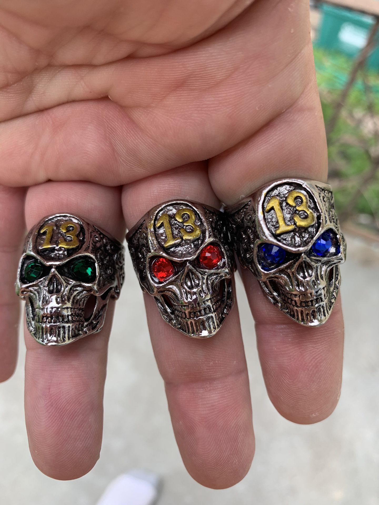 Look at these skull rings