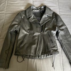 Womens Vented Leather Motorcycle Jacket