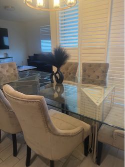 Modern glass dining table 3 piece collection