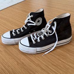 Black Converse Platform Size W 8 