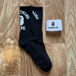 Bape Black College Socks