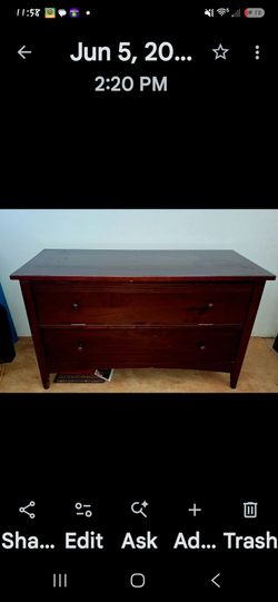 Vintage Brazilian cherry wood storage cabinet