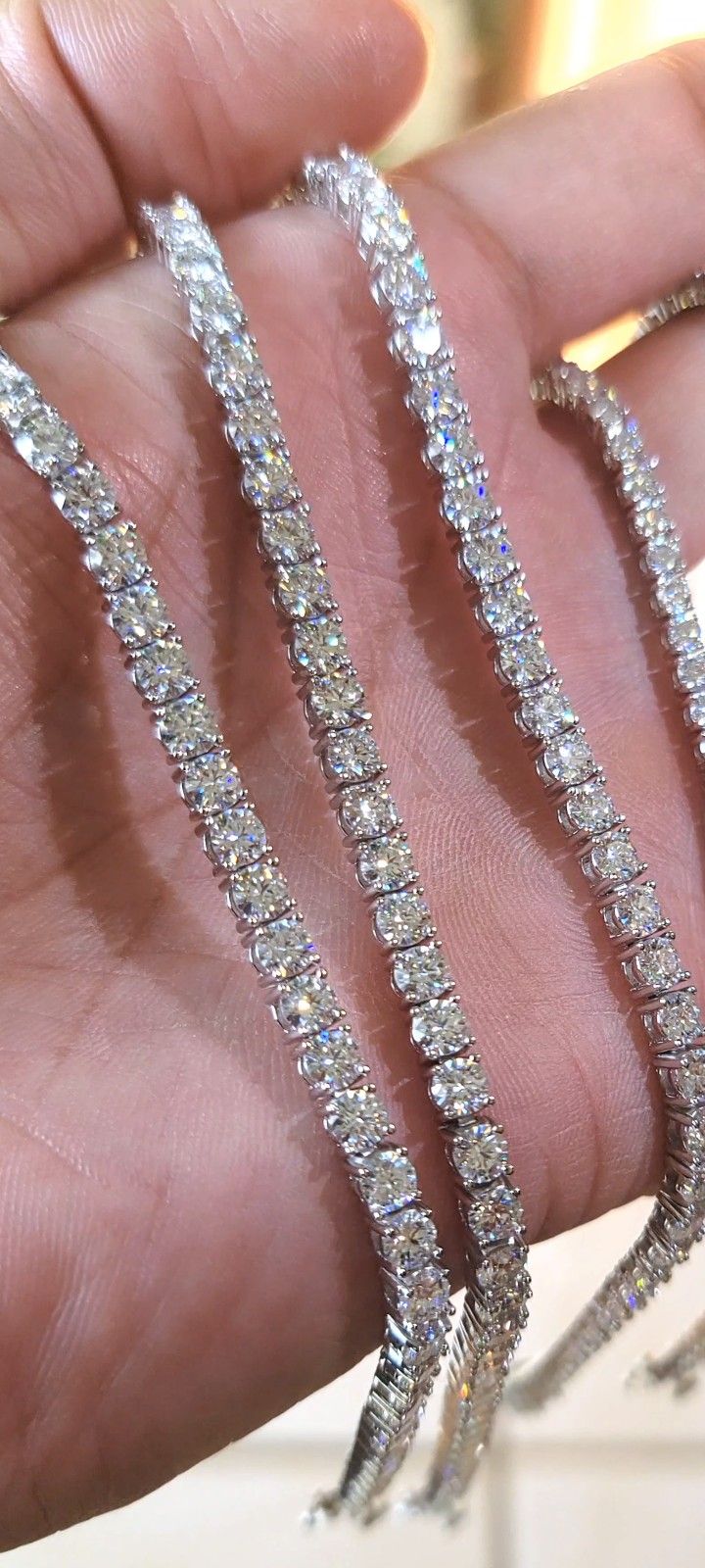 925 Silver Tennis Moissanite Bracelets Made In Italy For Men Women And Kids