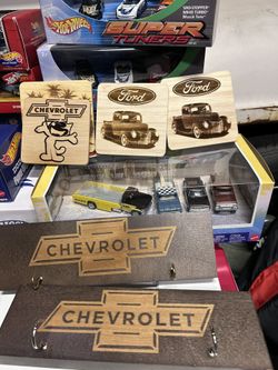 Chevy & Ford Key Holders , Coasters And Other Laser Art