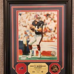 Drew Bledsoe Buffalo Bills numbered picture, pin, and medallion