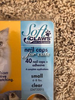 Soft Claws Clear Cat Nail Caps, Small
