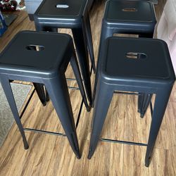 4 black metal Stools 30”H - Perfect condition