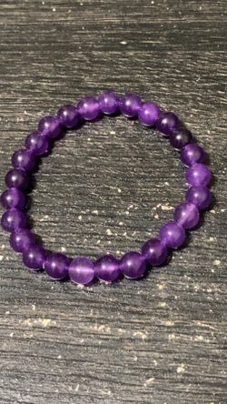 Purple Amethyst Beaded Gemstone Bracelet (Please Read Description!)