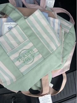 Trader Joe’s stripped Mini Canvas Tote Bag