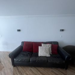 Restoration Hardware 3 Seat Leather Sofa